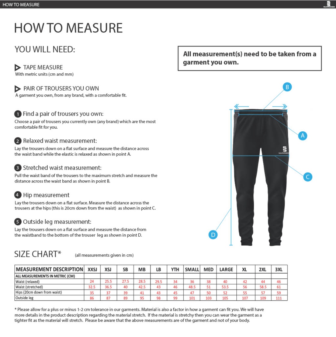 Ability Matters - Dual Skinny Pant - Unisex - Size Guide